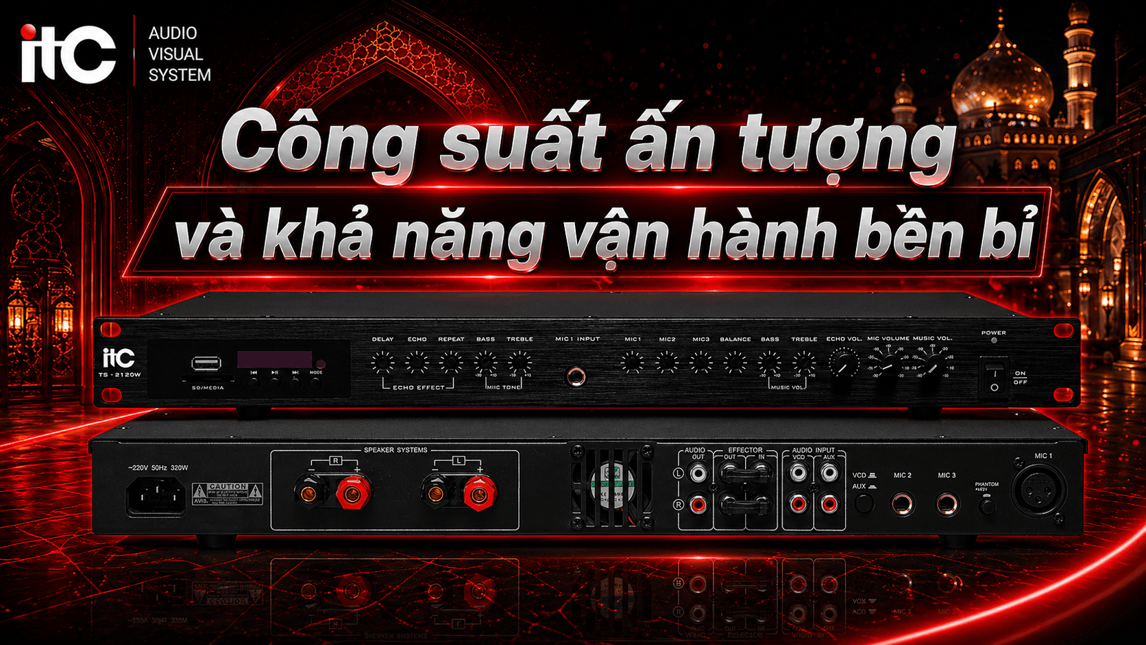 bộ trộn âm thanh đa phương tiện ITC TS-2026W/TS-2120W công suất ân tượng